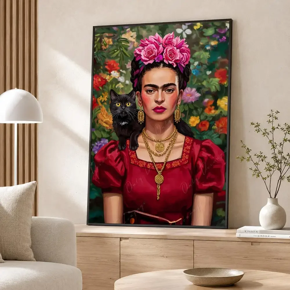 Artist Frida Kahlo Poster Poster Wall Sticker Waterproof Self Adhesive HD Art Bedroom Bar Decor