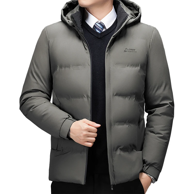 

Men Solid Color Winter Parkas Stand Collar Winter Windproof Fashion Warm Coat Mens Jacket Casual Loose Thicken Warm Mens Parkas