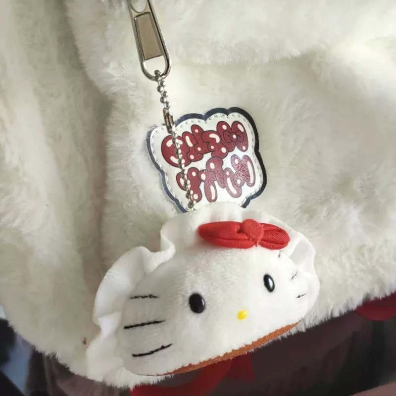 Mini pluszowa torba Hellokitty wisiorki dziewczęce pierogi Kawaii kotek plecak wisiorki urocza lalka brelok prezenty urodzinowe dla dzieci