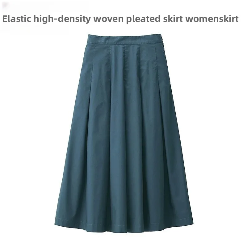 

an Mid-Length Micro-Elastic Pleated Skirt Lightweight Casual Sle Busin And Leisure Suitable for Spring And Summer