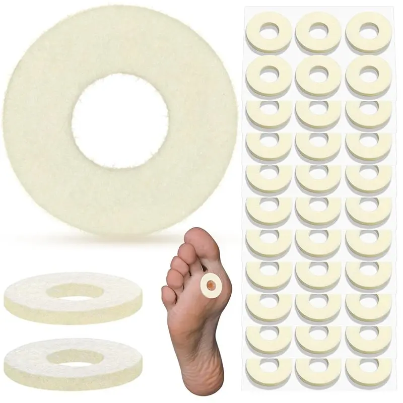 NEW HOT In Stock-60 Pcs Felt Callus Cushions Adhesive Foot Callus Pads Soft Callous Cushions