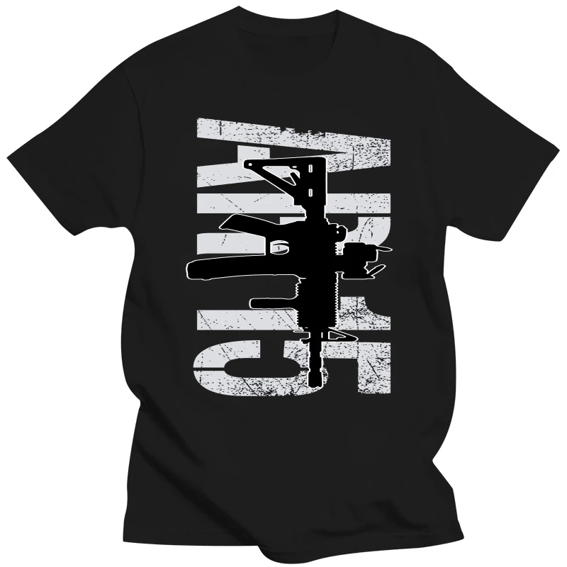 AR 15 Silhouette 2nd Amendment Gun Rights T Shirt Men Women Humorous Cotton TEE Shirt