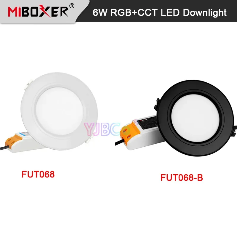 

Miboxer 6W RGB+CCT LED Downlight White/Black Dimmable 16 Millions of colors Ceiling AC110V 220V 2.4G RF Remote/APP/Voice control