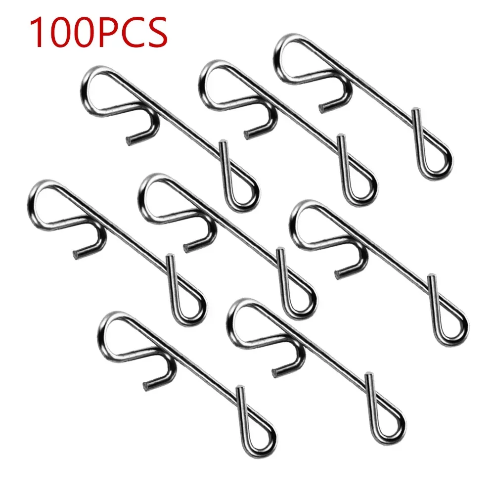 100pcs Fishing Swivel Snap Fast S M L XL XXL Size Snap Connector Knotless Stainless Steel Swivels High Quality