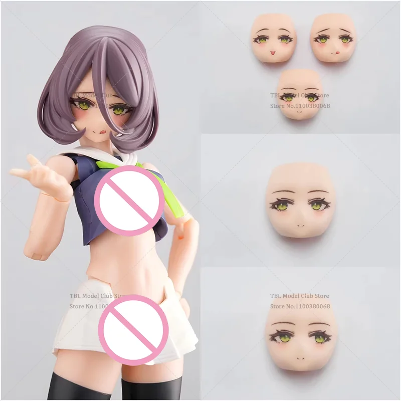 1/12 Scale Replaceable Face Shape Multi Expression Female Clothes Fried Shrimp For BD 6-inch Action Figure Soldier Gel022 FA002
