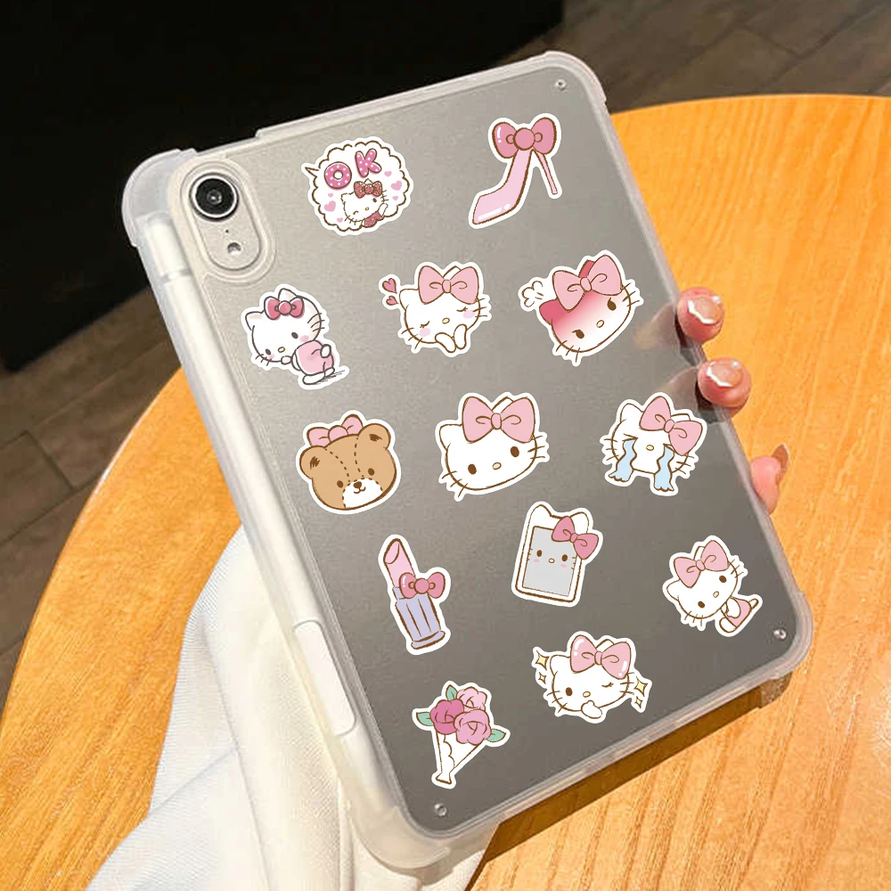 50pcs Anime Hello Kitty Pink DIY Stickers Kawaii for Girl Car Luggage Phone Case Laptop Waterproof Cute Sticker Kids Toy Decals