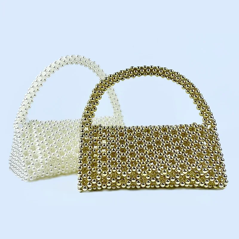 2026 Triangle Handmade Beaded Bag Popular Hollow Flip Woven Bag Single Shoulder Handheld Bag Long Handle Style