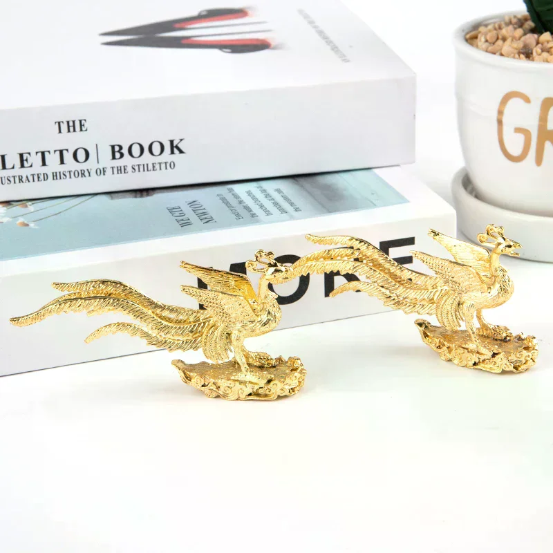 Gold Phoenix Statue Incense Stick Holder Home Decor Mini Portable Incense Burner