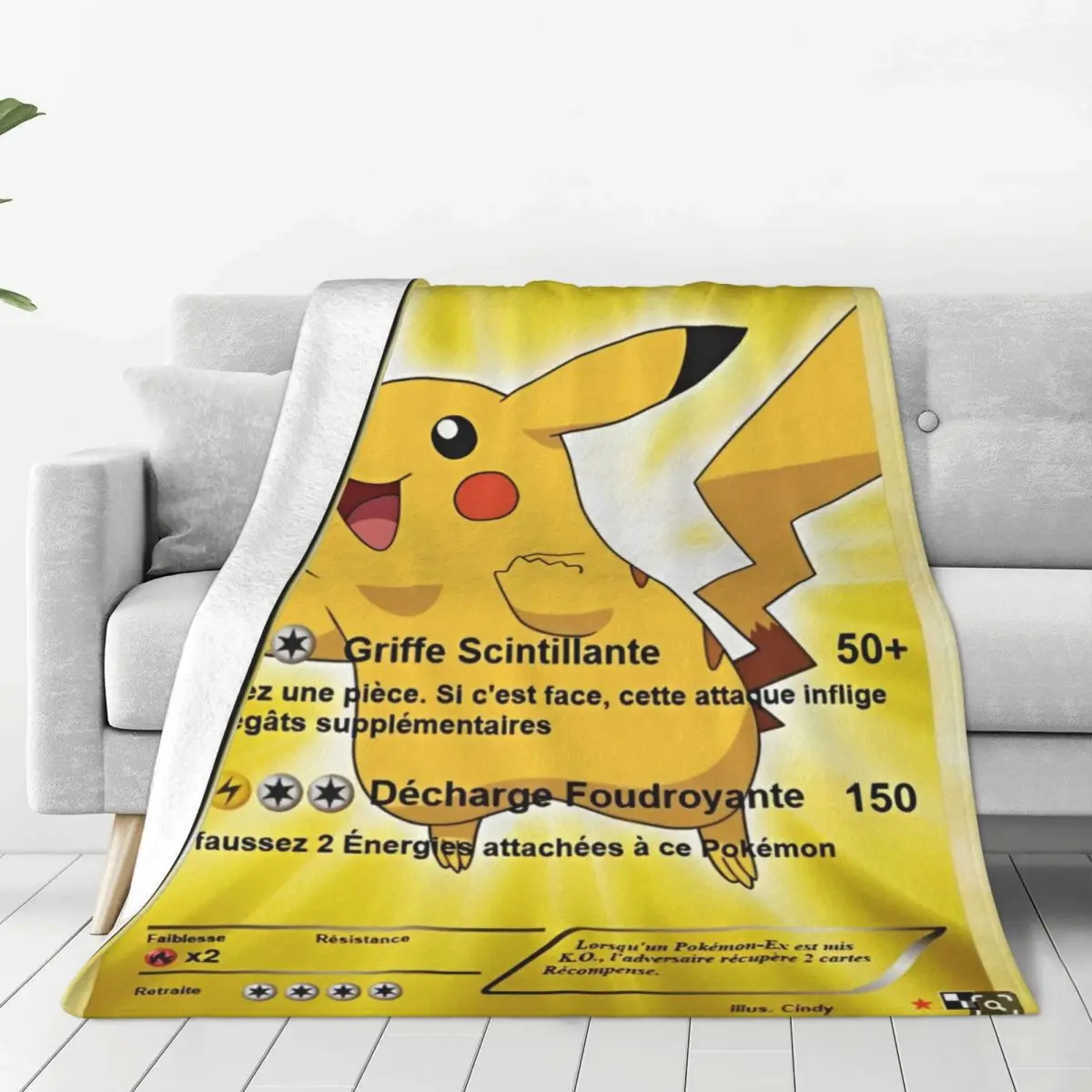 Pokemon Anime Card Pikachu Soft Blanket Camping Plush Throw Blanket Street Trend Bedroom Flannel Bedspread Sofa Bed Cover