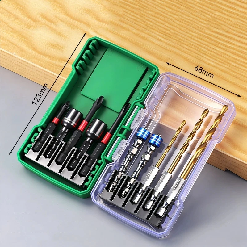 Conjunto de 10 Peças de Brocas Magnéticas para Furadeira de Impacto, Pontas de Chave de Fenda com Haste Hexagonal, Adaptador de Soquete para Broca Helicoidal, Kit de Ferramentas Elétricas para Parafusadeira Elétrica