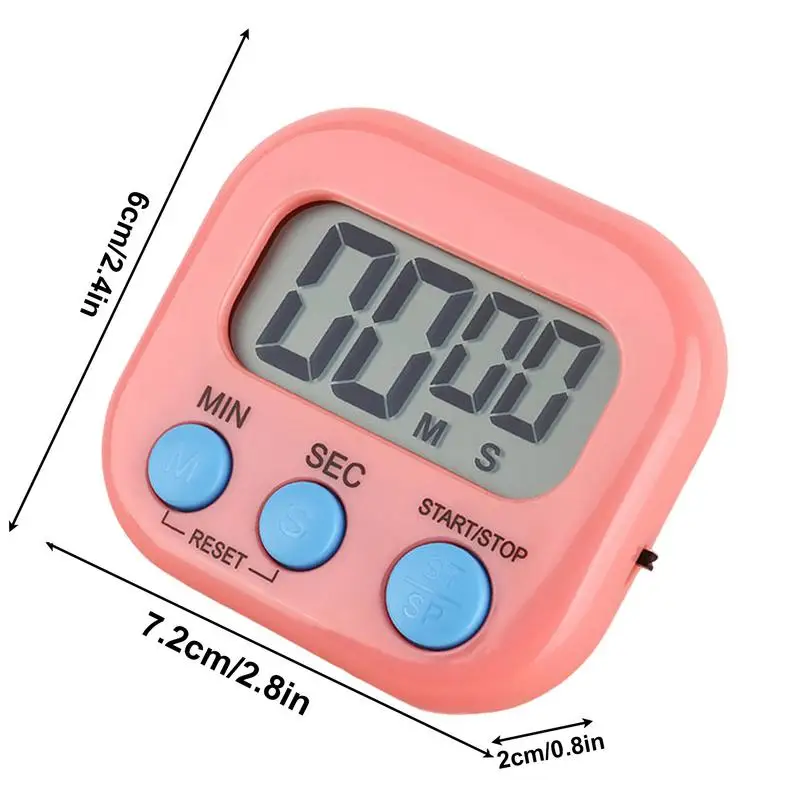 mini Digital Kitchen Timer with Magnetic Back Large Display Countdown Portable Egg Timer with Bracket for Cooking homework timer