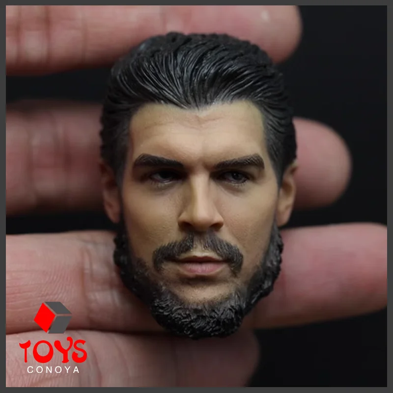 In Stock 1/6 Scale Che Guevara Head Sculpt PVC Male Head Carving Model Fit 12-inch Soldier Action Figure Body