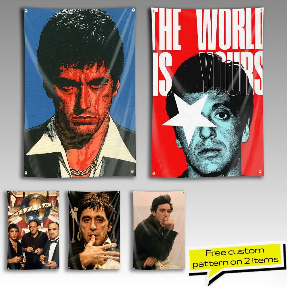New God-father M-Michael Corleone Flag Tapestry Banner for Bedroom Living Room Outdoor Camping Custom Supported
