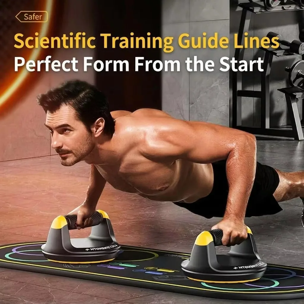 360° Rotating Portable Push-Up Training Board Multifunctional Plank Support Stand with Assistive Grips for Fitness Workout gallery 1