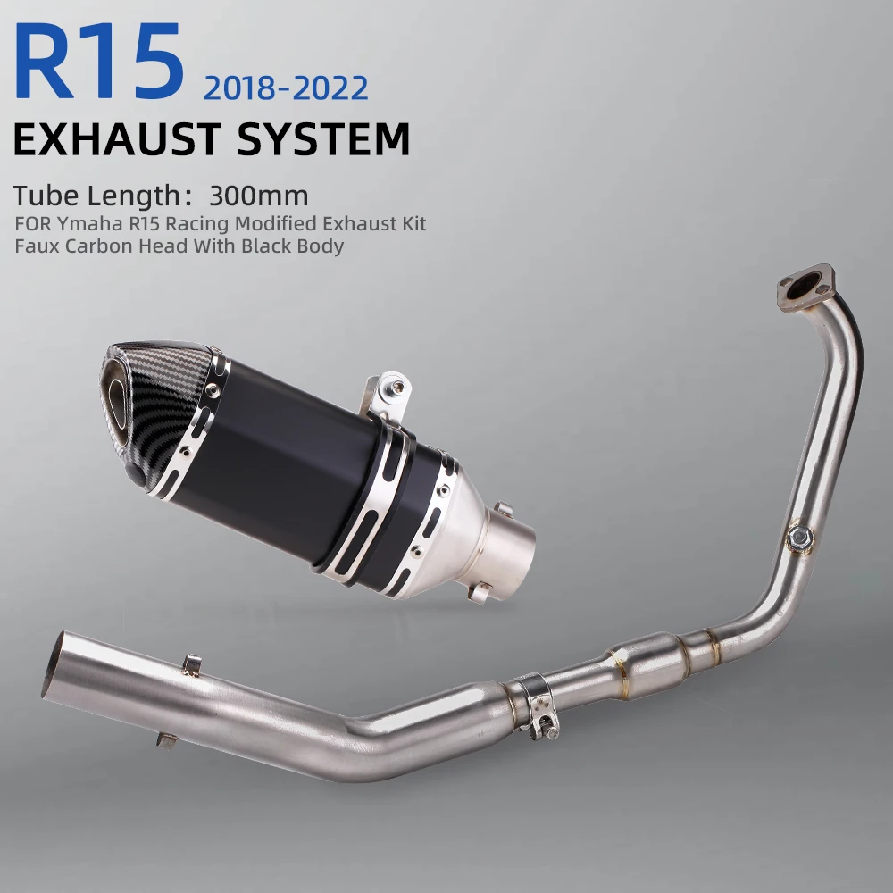 Slip On For Yamaha YZF R15 V3 MT-15 2019 2021 Motorcycle Exhaust System Escape Modified Front Link Pipe With Catalyst Connection