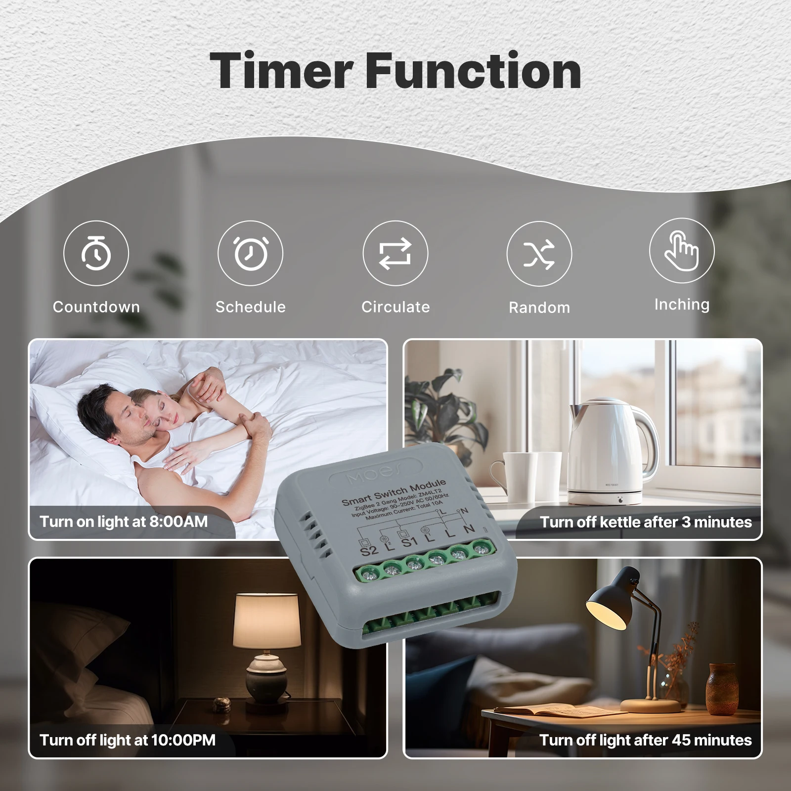 MOES Tuya WiFi/Zigbee Mini DIY Smart Switch Module 1-4 Gang Timer Home Automation Voice Control Work With Google Home Alexa - Image 4