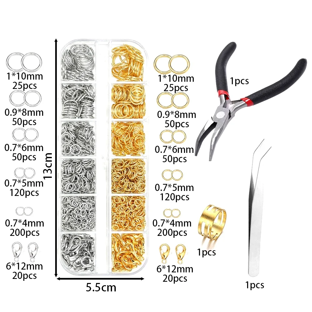 930 Piece Jewelry Findings Kit for DIY Crafts