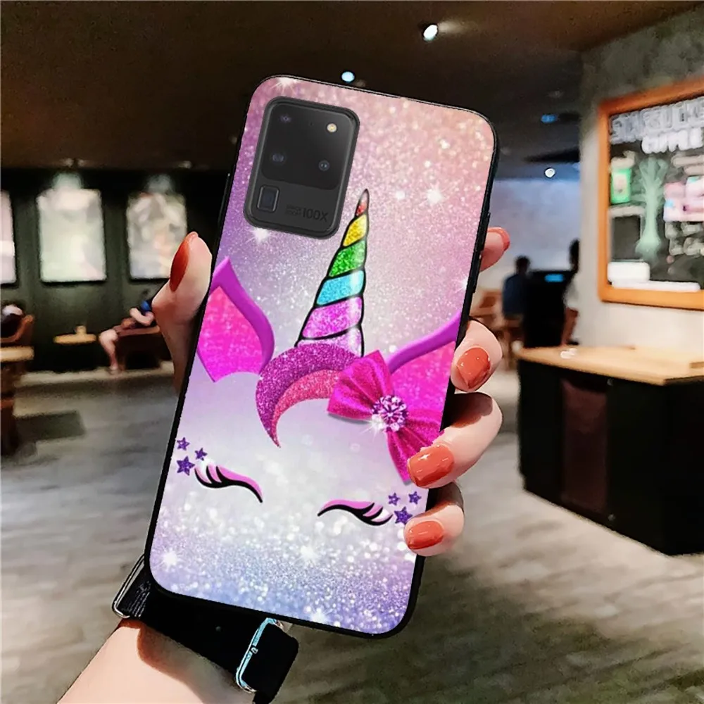 Pink Unicorn Rainbow Phone Case For Samsung S 9 10 20 21 22 23 30 23plus lite Ultra FE S10lite Fundas