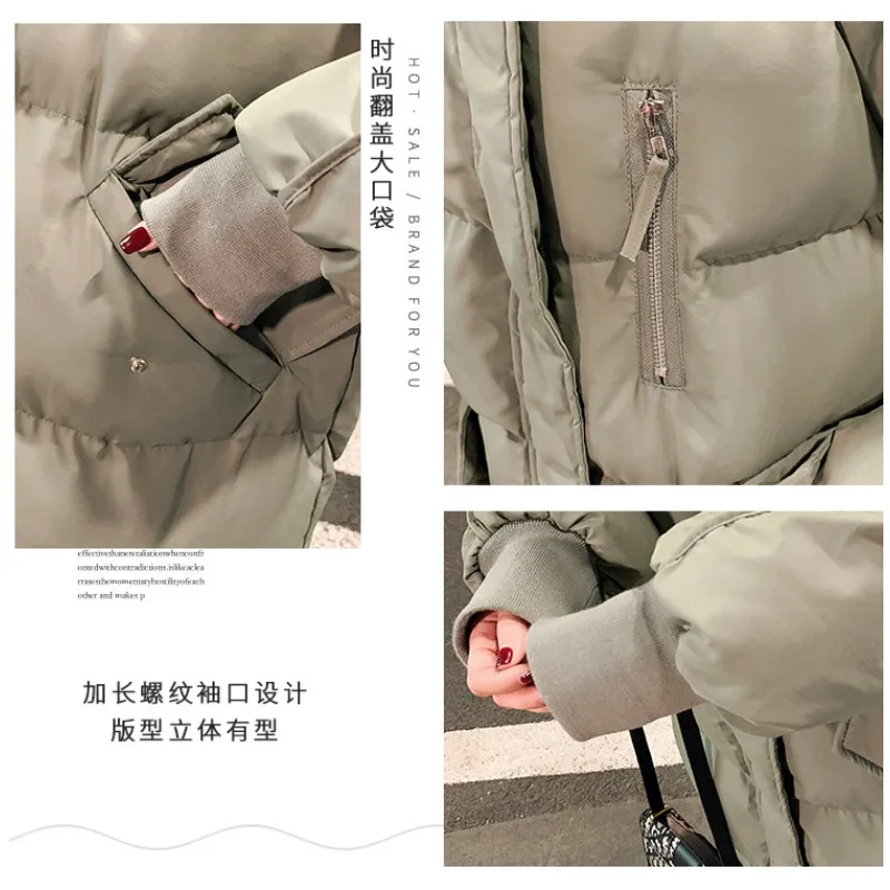 2025 Model Down and Cotton Coat Woman Mid-length Cotton Winter Overcoat, Cotton Jacket Large-sized Coat Winter Coat Women