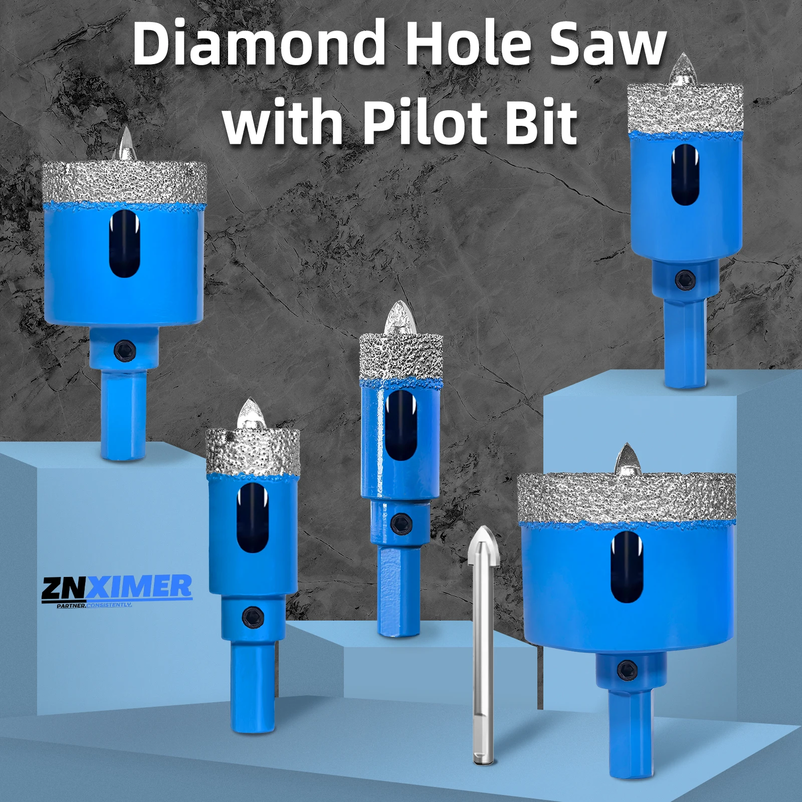 18-68MM Diamond Drill Bits Set Ceramic Tile Hole Saw with position drill for Glass Marble Granite Stone Porcelain 1PCS