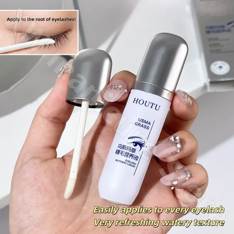 Solución Nutritiva para Pestañas HOUTU Usma Grass, Riza, Alarga, Engrosa e Hidrata las Raíces del Cabello, Resistente al Agua y de Larga Duración, 10 ml