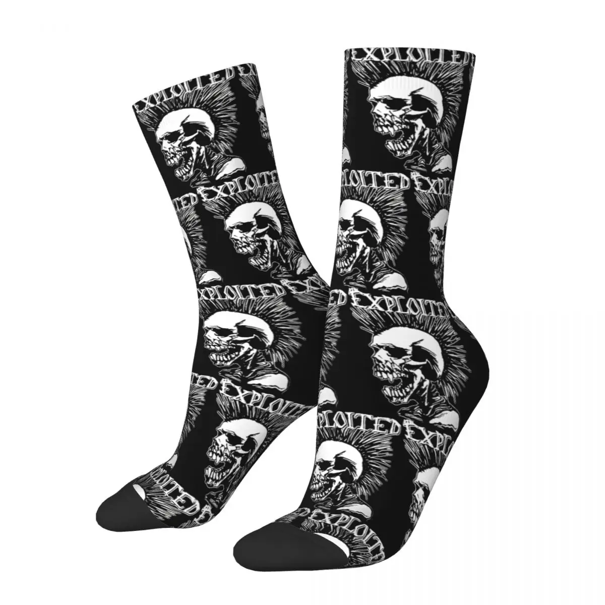 The Exploited Rock Punk Music Band Stockings Custom Casual Socks Spring Non Skid Socks Men Outdoor Sports Comfortable Socks