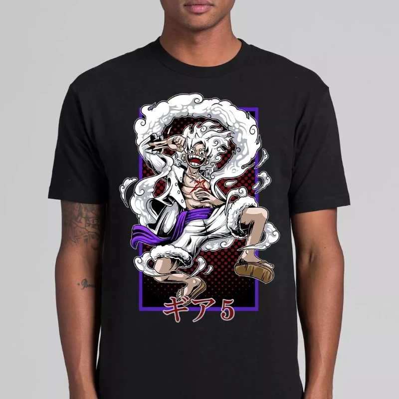 

Футболка One Piece Luffy Gear 5 Ver4, футболка японского аниме AS Color, такая же высококачественный чистый хлопок для мужчин и женщин