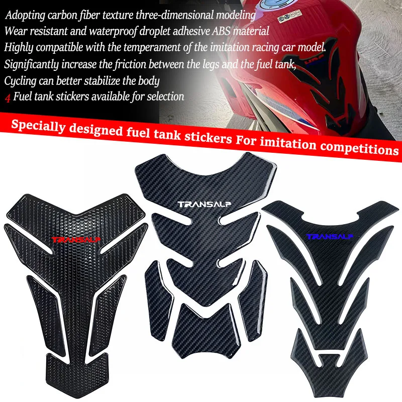 Protector Adhesivo 3D de Fibra de Carbono para Tanque de Combustible de Motocicleta TRANSALP XL750 XL XLV CDI 750 700 650 600