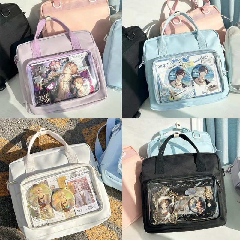 

Y2K Japan Itabag Handbag Girl 2024 Anime Kawaii DIY Cross Shoulder Handbag Cute Sweet Casual Large Capacity Student Clothing Bag