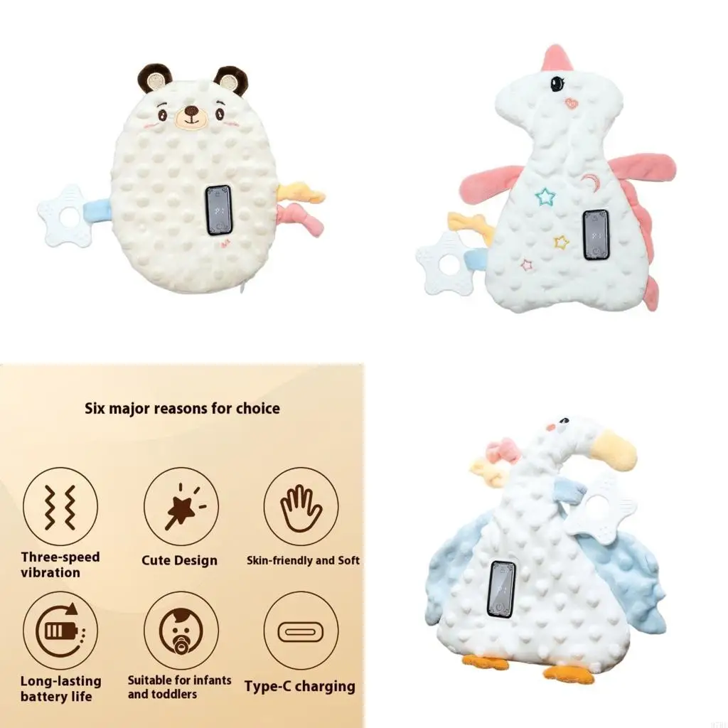 

97BE 3-Gear Vibrating Baby Mood Soothing Doll Toy With Breathable Fabric For Newborns