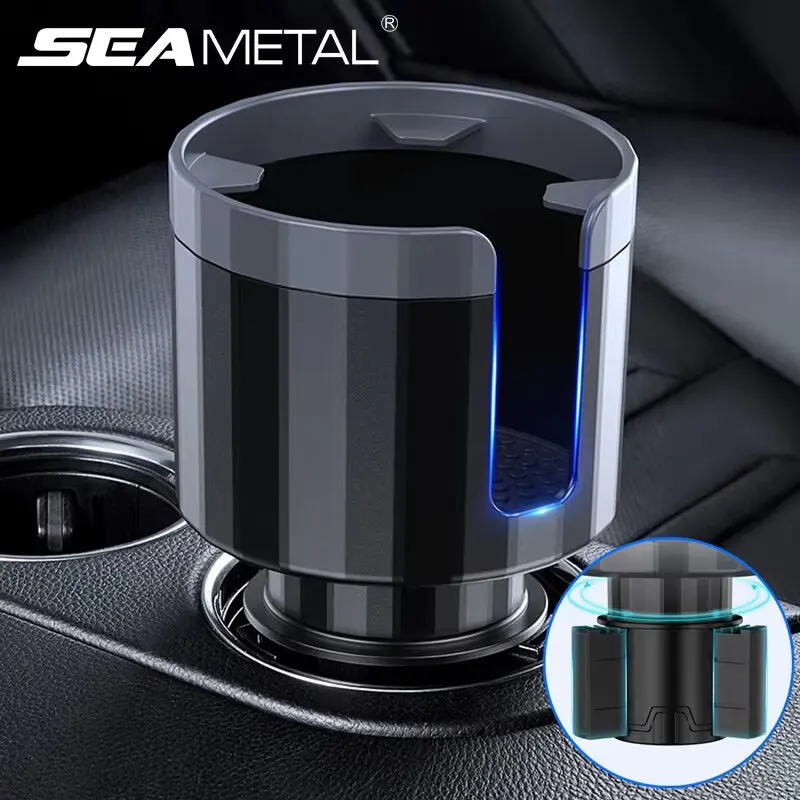 SEAMETAL Car Cup Holder Extension Stable Large Caliber Drink Holder Anti Slip Free-Adjustable Base Auto Bottle Rack 6.5CM-10.5CM