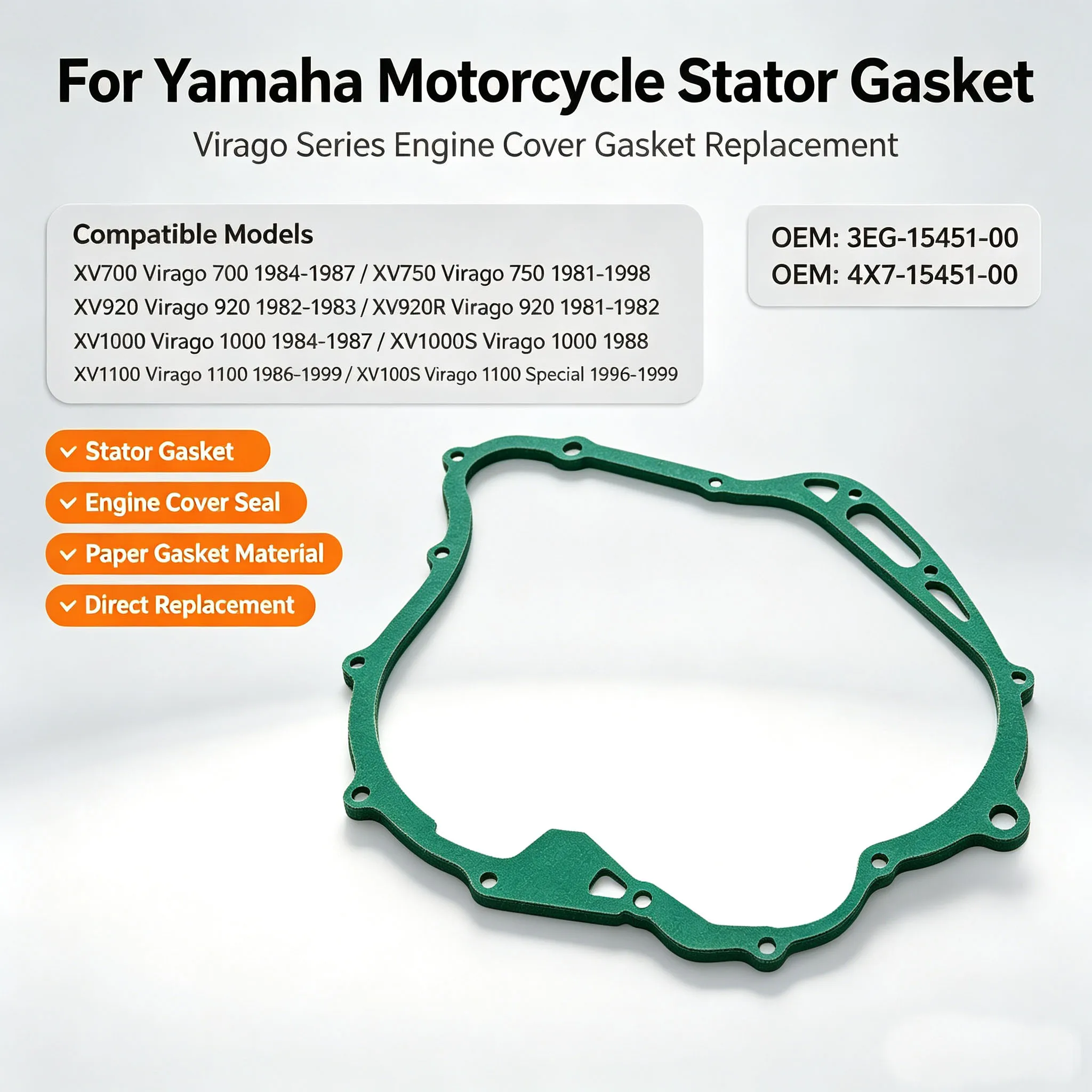 Generator Cover Gasket For Yamaha XV700 XV750 XV920 XV920R XV1000 XV1000S XV1100 XV1100S Virago 700 750 920 1000 1100
