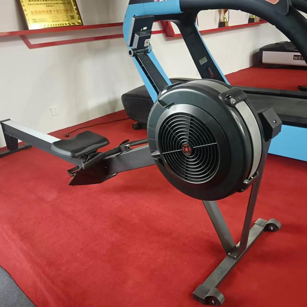 Commercial Cardio Machine Professional Manufacturer Gym Club Use Fitness Rowing Machine Air Rower Infinite Wind Resistance