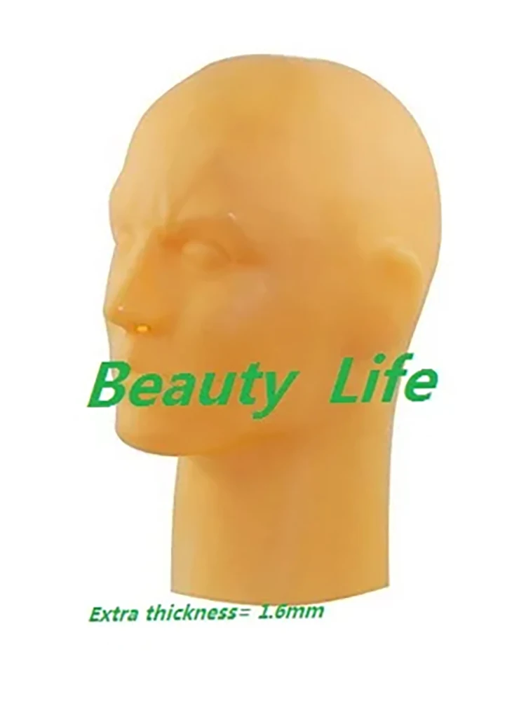 Latex Cap Anatomical Costumes Mask with 3D  fetish bondage Hood including ears hole nose solid heavry super thickness