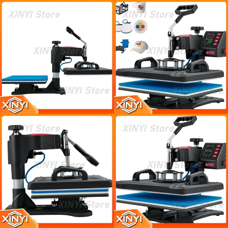 for VEVOR 5 in 1 Heat Press Machine 30.48 X 38.1 Cm Clamshell Sublimation Transfer Printer Fast Heat-up