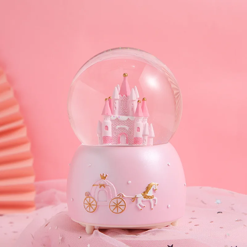 Castle crystal ball music box to send girls a birthday gift creative small gift mini music box Christmas gift