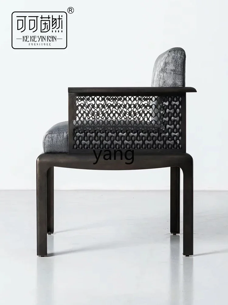 LTT New Chinese Style Combination Sofa Villa Club Negotiation High-End Custom Metal Armchair