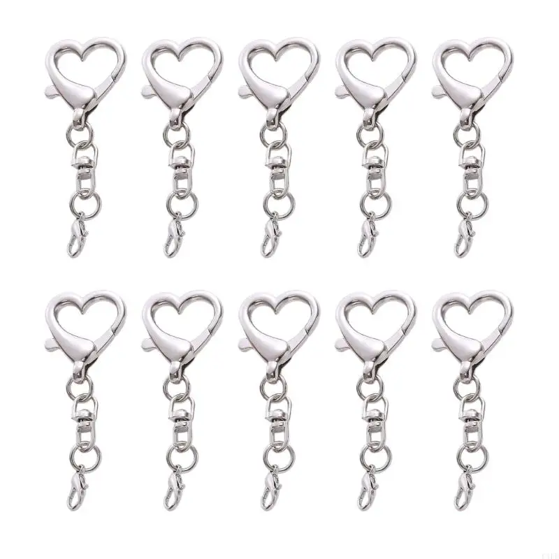 

C1FE Portable Heart shaped Keychain Pendant DIY Bag Toy Pendant Connecting Charm for Keychains Ornaments and Decorations