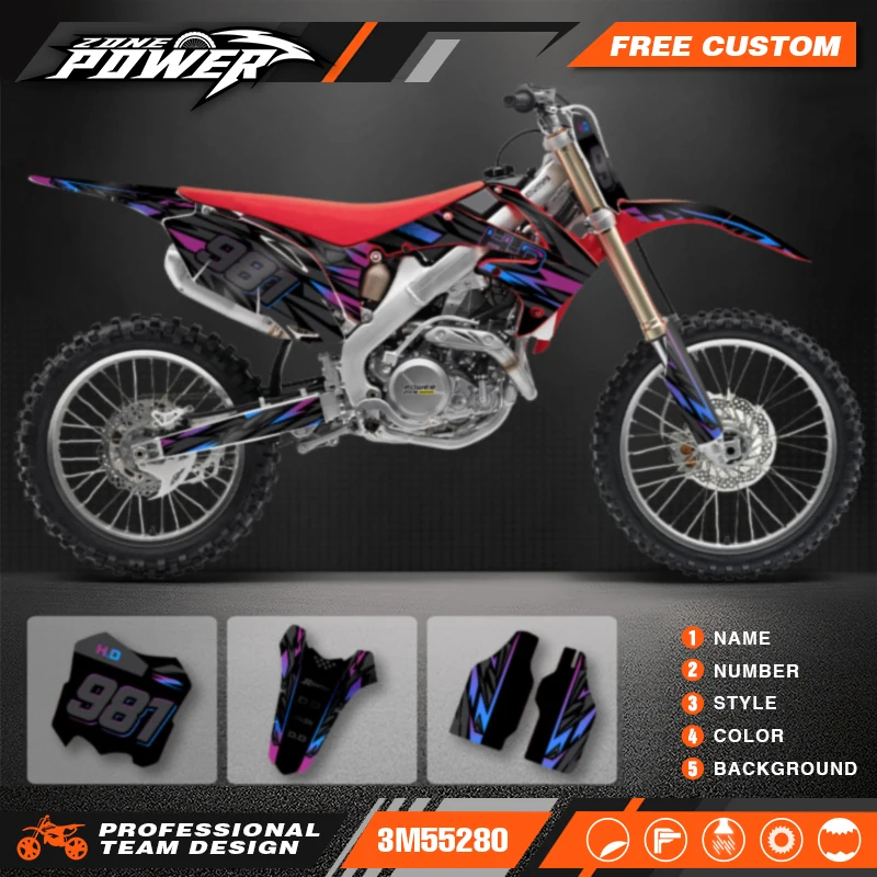 

Powerzone Motorcycle Graphic Decal Stickers Kits For Honda CRF450 CRF450R 2009-2011 2012 CRF250 CRF250R 2010 2011 2012 2013 105