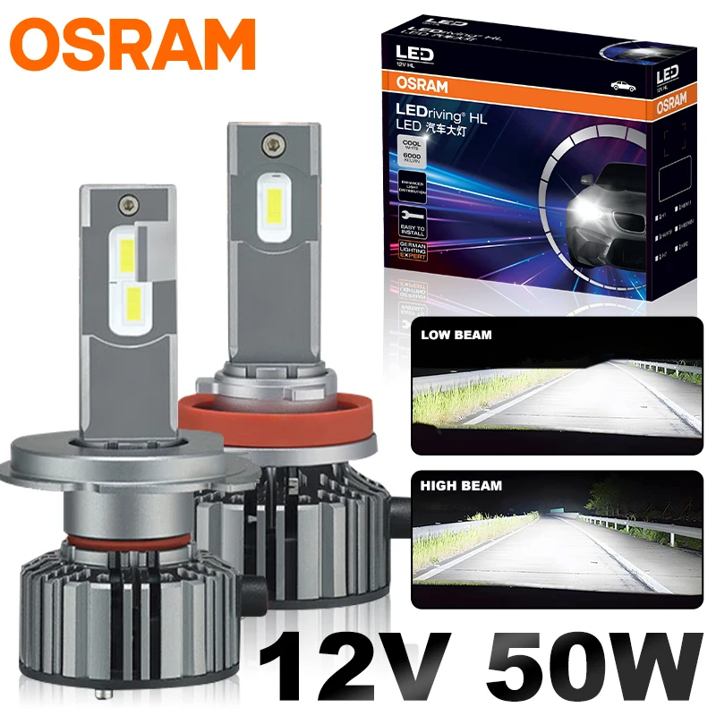 OSRAM Original H4 H7 H11 LED CANbus HIR2 HB3 XLZ Classic 2.0 Car Headlight 50W H8 9005 9006 HB4 9012 6000K White LED Auto Lamps