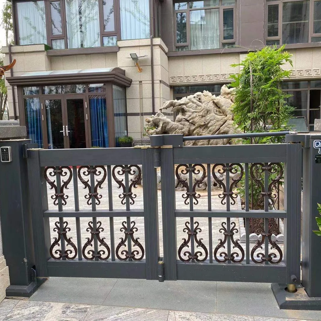 Smart Automatic Aluminum Alloy Front Gate for Modern Hotels & Villas Outdoor Swing Sliding Entry with Steel Framepromote sales