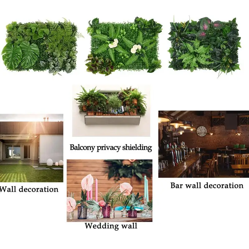 40x60cm Artificial Plant Panels Privacy Hedge Screen Outdoor Garden Decor For Walls Fences Realistic Artificial Plant Wall