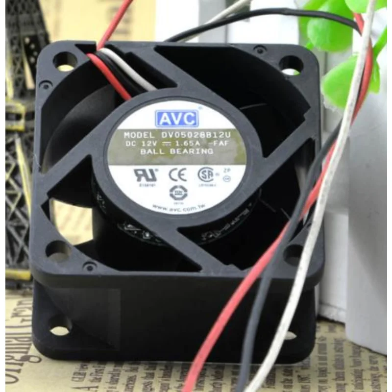 New Cooler Fan for AVC DV05028B12U 12V 1.65A 3-wire Double Ball Cooling Fan 5cm 5028 50*50*28mm