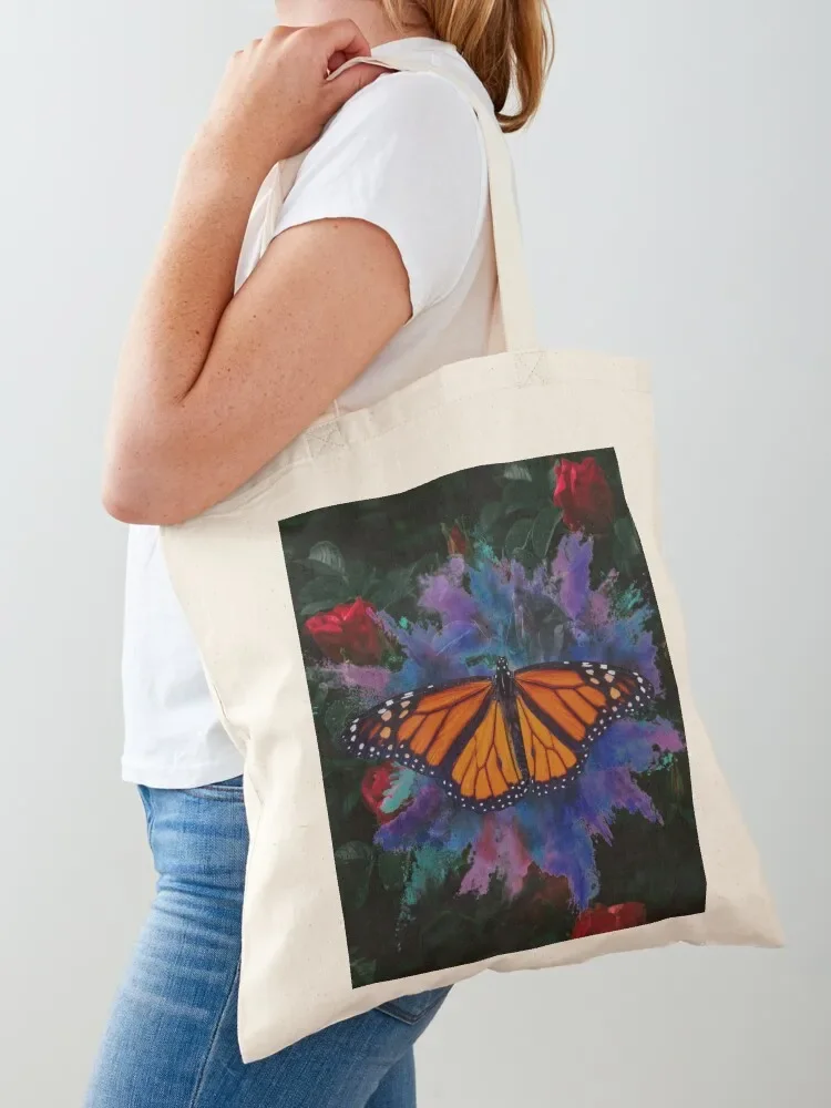 

Flower Butterfly Colorful Paint Tote Bag reusable grocery bags female bag Women's tote bag tote custom