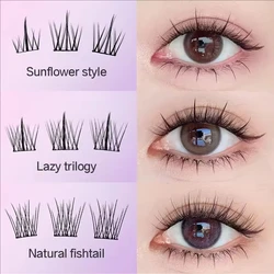 MJ 10 Rows of Large Capacity Glue-free False Eyelashes Single Cluster 10-12MM C-curled Natural Self-adhesive False Eyelashes