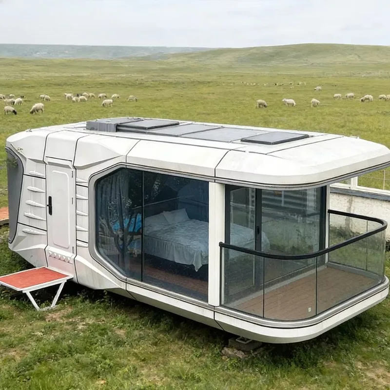 Modern Modular Space Capsule House With 28sqm Space And Durable Aluminum Shell For Commercial Homestay Use