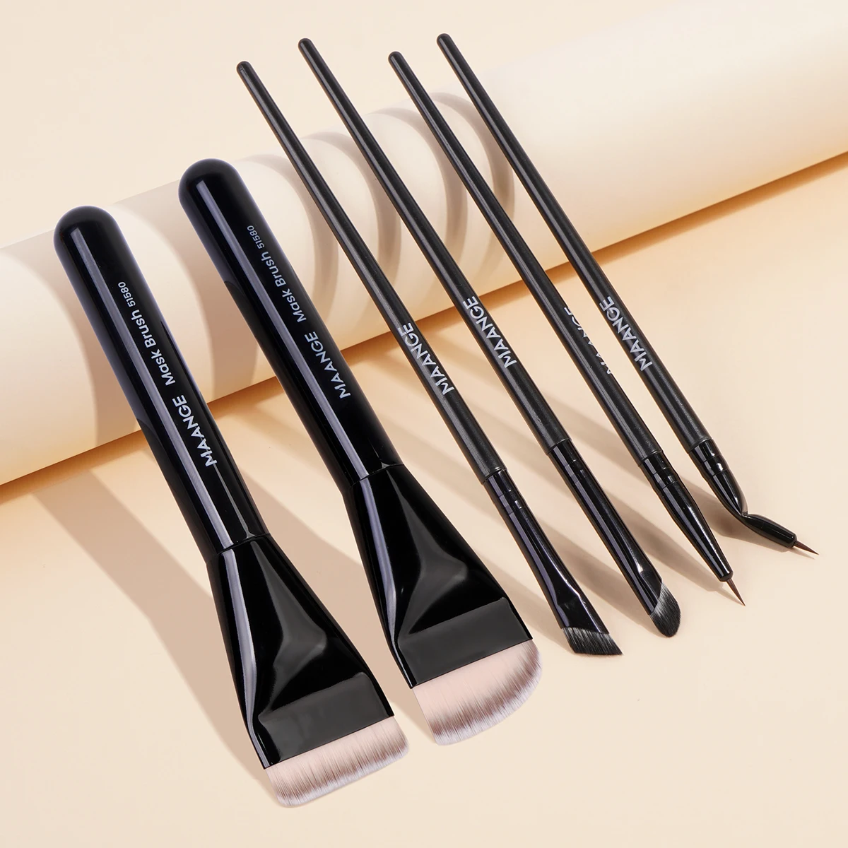 MAANGE 6pcs Flawless Makeup Brush Set Flat Thin Top Foundation Makeup Brush Upgrade Blade Eyeliner Eyebrow Brush Beauty Tools