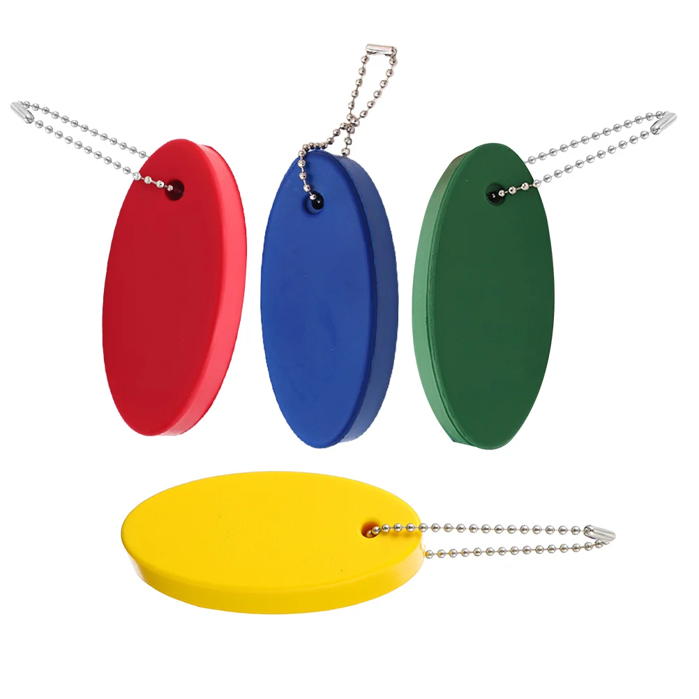 4pcs PU Floating Key Chain Keyring for Outdoor Boating Fishing Surfing Sailing Floating Key Chain Oval