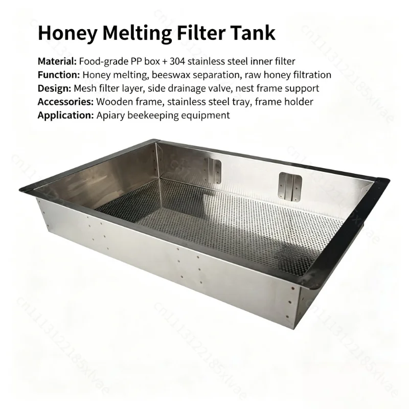 For Large Capacity Plastic Honey Uncapping Tray with Stainless Steel Frame, Honey Filter Beekeeping Tool FT13