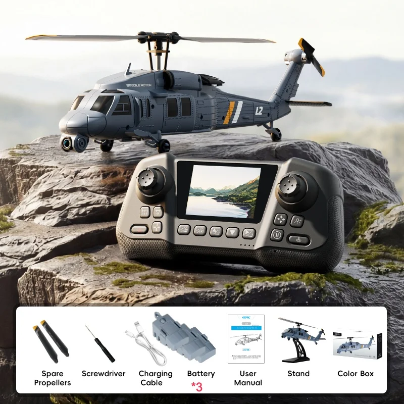8K Flybarless Optischer Fluss Hover LCD-Bildschirm WIFI FPV RC Helikopter 2.4G 6-Achsen-Gyroskop Geschwindigkeitsregelung Ferngesteuerter Helikopter
